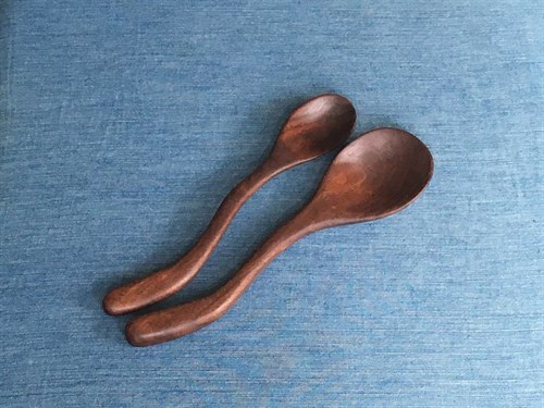 Black Walnut Cooking Spoons: Curvy Handle